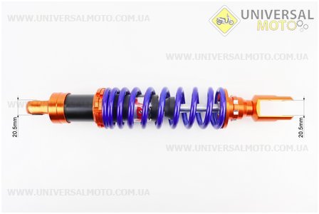 Амортизатор задній GY6 - 350мм * d60мм (втулка 10мм / втулка 10мм / вилка 8 мм), синій TUNING, тип 1. NAIDITE (Запчастини на скутер Viper Storm / UM3283-V72)
