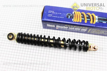 Амортизатор задній GY6 / Honda - 305мм * d41мм (втулка 10мм / вилка 8 мм), чорний. NC (Запчастини на скутер / UM3283-V98)