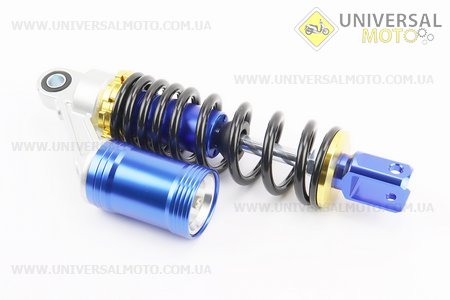 Амортизатор задній GY6 / Yamaha - 270мм * d60мм (втулка 12мм / вилка 8 мм) газовий, чорний. JWBP (Запчастини на скутер / UM3284-V26)