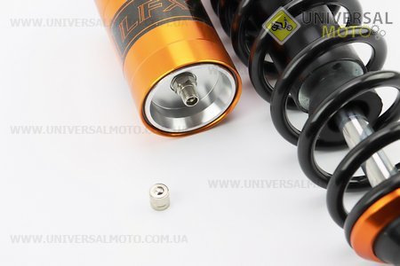 Амортизатор задній GY6/Honda - 320мм*d60мм (втулка 10;12мм / вилка 8мм) газовий регул., золотистий комплект 2шт. LFX (Запчастини на Viper Race / UM3285-V49)