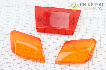 Yamaha JOG ARTISTIC "скло"- стопа, червоне + поворотів, жовті комплект 3шт. Китай (Пластик на японський скутер / UM3291-V17)