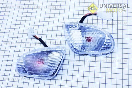 Yamaha JOG APRIO повороты передние в сборе комплект 2 штуки (прозрачные). Китай (Пластик / UM3291-V76)