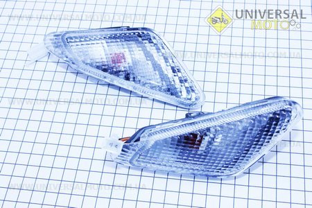 Yamaha JOG ARTISTIC повороты передние в сборе комплект 2 штуки (прозрачные). Китай (Пластик / UM3291-V77)