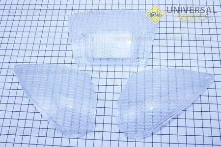 Yamaha JOG NEXT ZONE "стекло"- поворотов задних + стопа прозрачные комплект 3 штуки . Китай (Пластик / UM3291-V96)