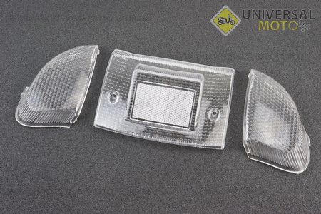 Yamaha JOG POCHE SA-01/08 "скло" - стопа, прозоре + поворотів, прозорі комплект 3шт. Китай (Пластик на японський скутер / UM3291-V97)
