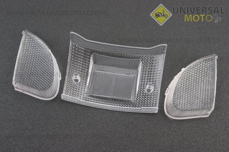 Yamaha JOG POCHE SA-01/08 "скло" - стопа, прозоре + поворотів, прозорі комплект 3шт. Китай (Пластик на японський скутер / UM3291-V97)