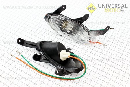 Yamaha JOG SA-24 BJ повороти передні в зборі комплект 2шт, прозорі. Китай (Пластик на японський скутер / UM3292-V41)