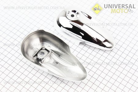 Yamaha VINO SA10J - 2т Накладки на передні амортизатори комплект 2шт, ХРОМ. Китай (Пластик на японський скутер / UM3292-V83)