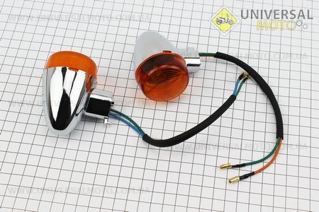 Yamaha VINO SA10J - 2т повороти задні в зборі комплект 2шт, жовті. Китай (Пластик на японський скутер / UM3292-V84)