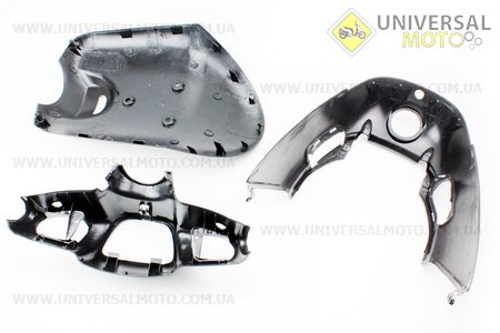 Yamaha JOG APRIO пластик - комплект фарбовані 3 деталей, ЧОРНИЙ тип 1. Китай (Пластик на японський скутер / UM3293-V09)