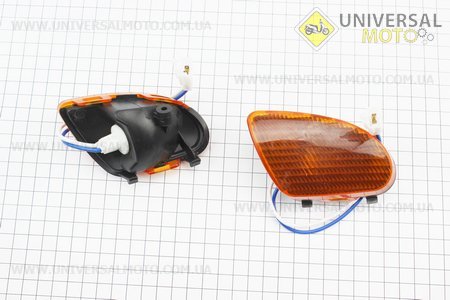 Yamaha JOG APRIO повороти передні в зборі комплект 2шт, жовті, тип 1. Китай (Пластик на японський скутер / UM3293-V18)