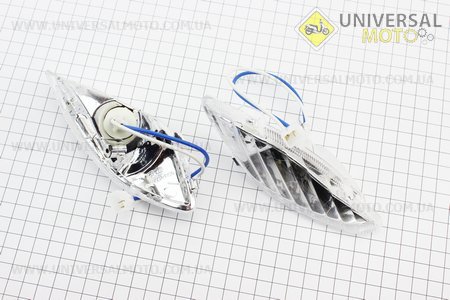 Yamaha JOG SA-16 повороти передні в зборі комплект 2шт, прозорі. Китай (Пластик на японський скутер / UM3293-V21)