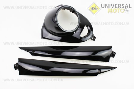 Yamaha VINO SA26 - 4т пластик - комплект фарбовані 8 деталей, ЧЕРНИЙ. Китай (Пластик на японський скутер / UM3296-V31)