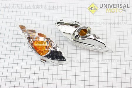 Yamaha JOG SA-36J / 39J повороти передні в зборі комплект 2шт, прозорі. Китай (Пластик на японський скутер / UM3297-V85)