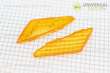 Yamaha JOG NEXT ZONE ZR "скло" - поворотів передніх комплект 2шт, жовті, тип 2. Китай (Пластик на японський скутер / UM3298-V01)