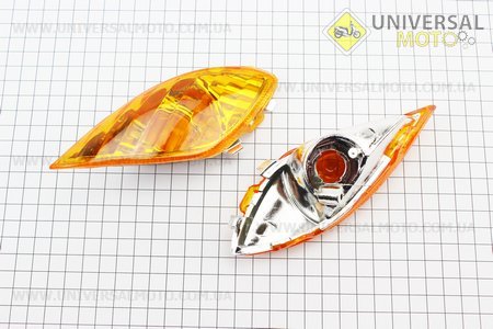 Yamaha JOG SA-36J / 39J повороти передні в зборі комплект 2шт, жовті. Китай (Пластик на японський скутер / UM3298-V09)