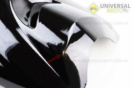 УЦІНКА Yamaha JOG SA-36J/39J пластик - передній верхній "дзьоб", чорний (невеликий дефект фарбування). Китай (Пластик на японський скутер / UM3298-V50)