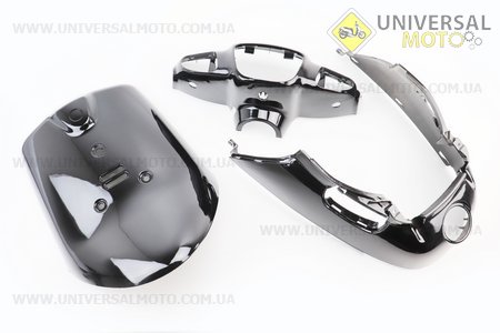 Yamaha JOG APRIO пластик - фарбований комплект 3 деталей, ЧОРНИЙ тип 2. Китай (Пластик на японський скутер / UM3298-V71)