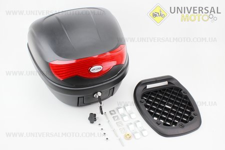 Кофр середній (пластмасовий) 395*395*300мм, кріплення болт-баранчик, чорний матовий HF-808. FXW (Кофри / UM3300-V04)