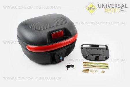 Кофр средний (пластмассовый) 430*390*280мм, крепл. быстросъемное, черный матовый HF-851. FXW (Шлем / UM3300-V08)