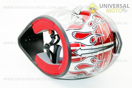 Шлем кроссовый HF-117 M-красный