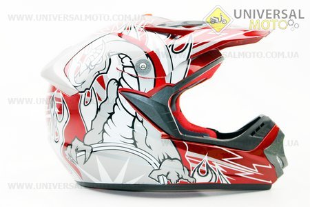 Шлем кроссовый HF-117 M-красный