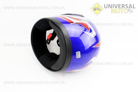 Шлем закрытый BLD-825 - S-СИНИЙ с рисунком №27 + воротник
