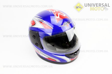 Шлем закрытый BLD-825 - S-СИНИЙ с рисунком №27 + воротник