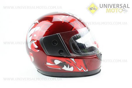 Шлем закрытый BLD-825 - S-БОРДОВЫЙ с рисунком №28 + воротник