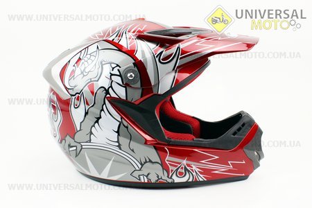 Шлем кроссовый HF-117 S-красный