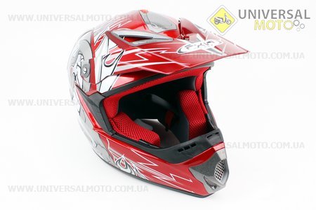 Шлем кроссовый HF-117 S-красный