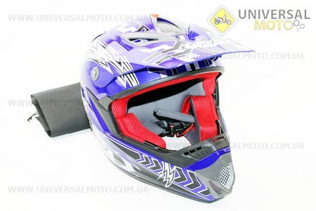 Шлем кроссовый HF-117 M-синий. FXW (Шлем / UM3300-V52)