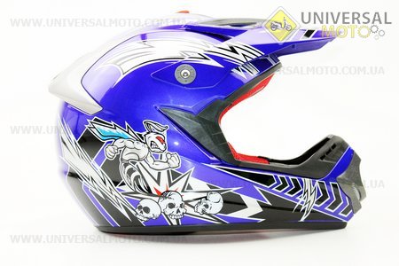 Шлем кроссовый HF-117 S-синий. FXW (Шлем / UM3300-V56)