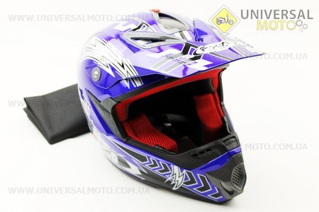 Шлем кроссовый HF-117 S-синий. FXW (Шлем / UM3300-V56)