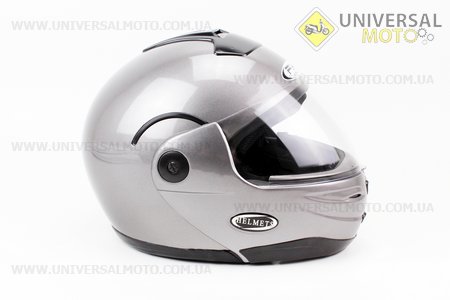 Шлем закрытый с откидным подбородком HF-108 S- СЕРЫЙ