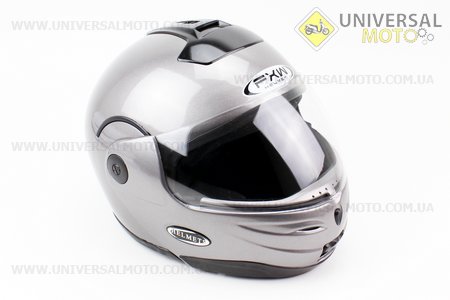 Шлем закрытый с откидным подбородком HF-108 S- СЕРЫЙ