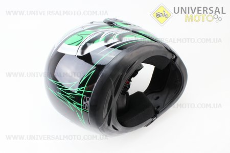 Шлем закрытый с откидным подбородком HF-108 M- ЧЕРНЫЙ с рисунком