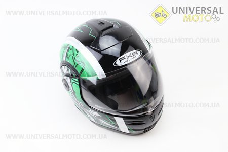 Шлем закрытый с откидным подбородком HF-108 M- ЧЕРНЫЙ с рисунком