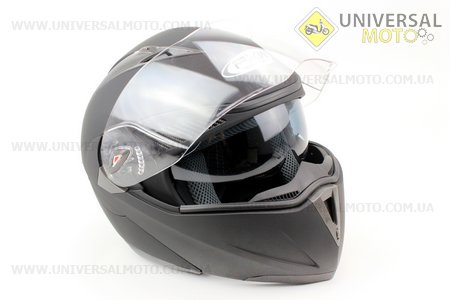 Шлем закрытый с откидным подбородком + очки HF-118 М- Черный матовый. FXW (Шлем / UM3300-V89)