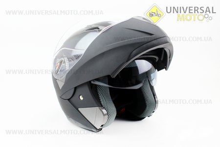 Шлем закрытый с откидным подбородком + очки HF-118 М- Черный матовый. FXW (Шлем / UM3300-V89)