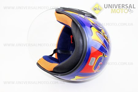 Шлем открытый 207 XS - СИНИЙ с рисунком