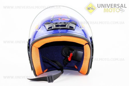 Шлем открытый 207 XS - СИНИЙ с рисунком