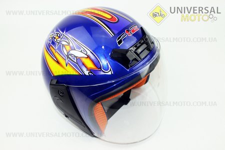 Шлем открытый 207 XS - СИНИЙ с рисунком