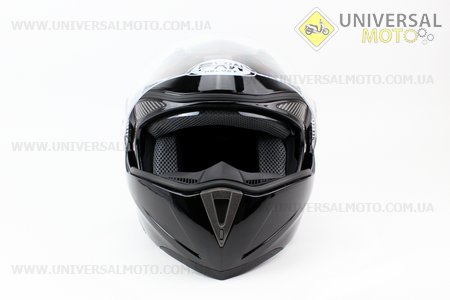 Шлем закрытый с откидным подбородком + очки HF-118 М- Черный глянец. FXW (Шлем / UM3301-V02)