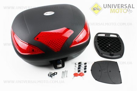 Кофр большой (пластмассовый) 550*420*340мм, крепл. быстросъемное, черный матовый HF-885. FXW (Шлем / UM3301-V22)