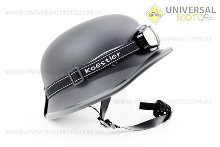 Шлем-каска BLD-130 "немец" S-ЧЕРНЫЙ матовый + ОЧКИ