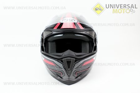 Шлем закрытый с откидным подбородком+очки HF-118 M- ЧЕРНЫЙ с рисунком цветным