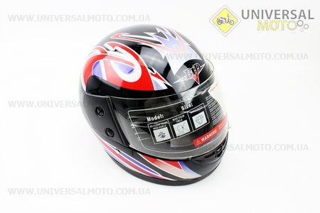 Шлем закрытый BLD-825 - S-ЧЕРНЫЙ с рисунком + воротник