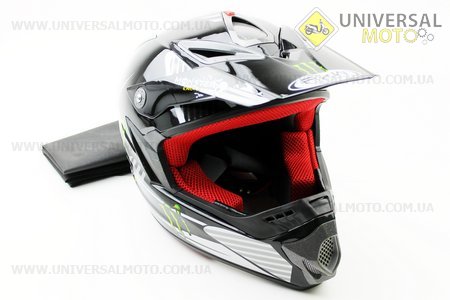 Шлем кроссовый HF-117 M-черный "MONSTER"