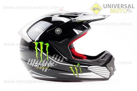 Шлем кроссовый HF-117 L-черный "MONSTER"